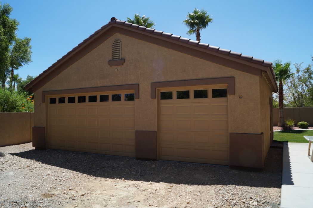 construction of a 2-car garage in Las Vegas